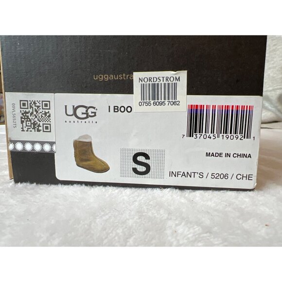 UGG Caden Baby Boots Booties Chestnut Brown Suede Shearling Infant 6-12M Sz 2/3 - Picture 11 of 11